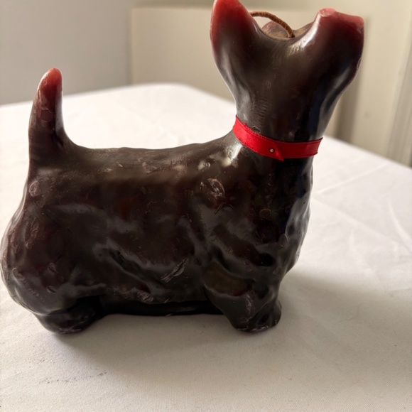 Vintage Scottish Terrier Dog Candle - 6.5" long x 6" tall - chipped ear - Picture 7 of 10
